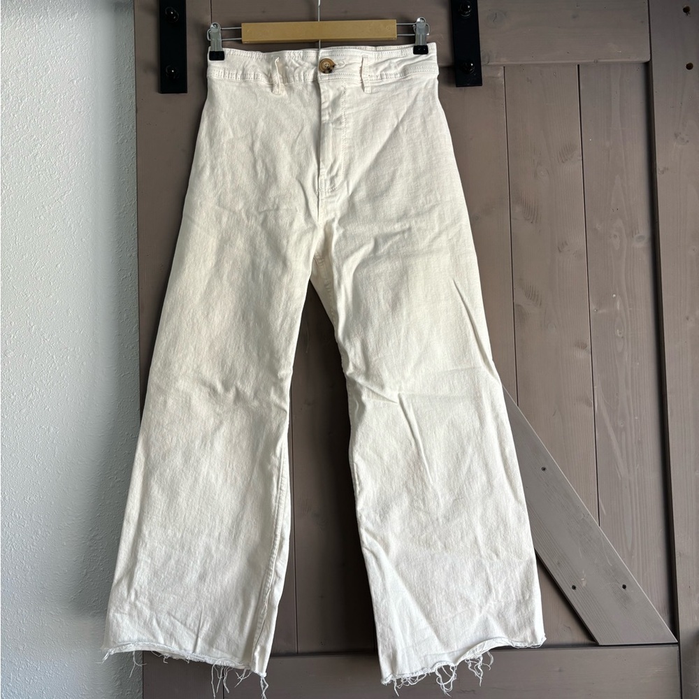 Strativarius Culotte Wide Leg Jeans Pants High Waisted